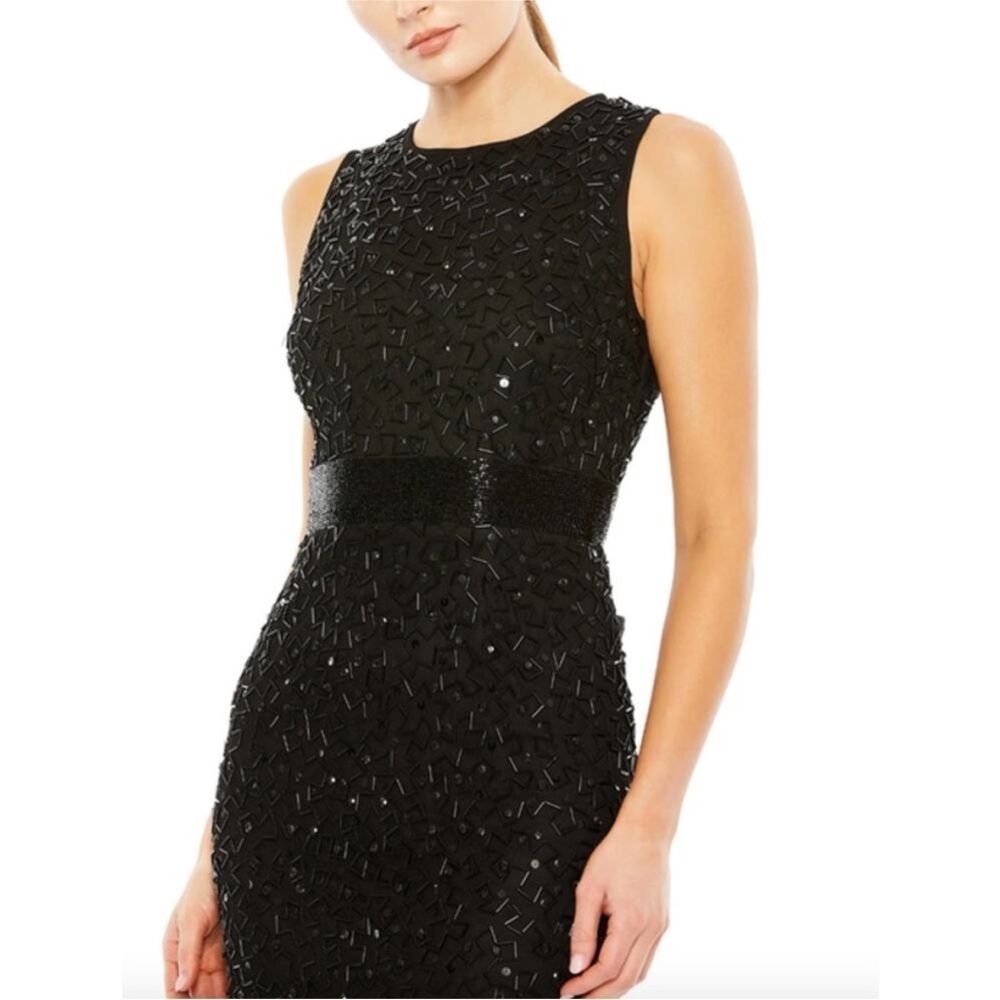 NWT Mac Duggal Geometric Embellished Sleeveless A Line Dress Size 12 #8237 - Picture 3 of 8